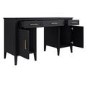 Black Office Desk with Drawers - Delilah 
