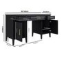 Black Office Desk with Drawers - Delilah 