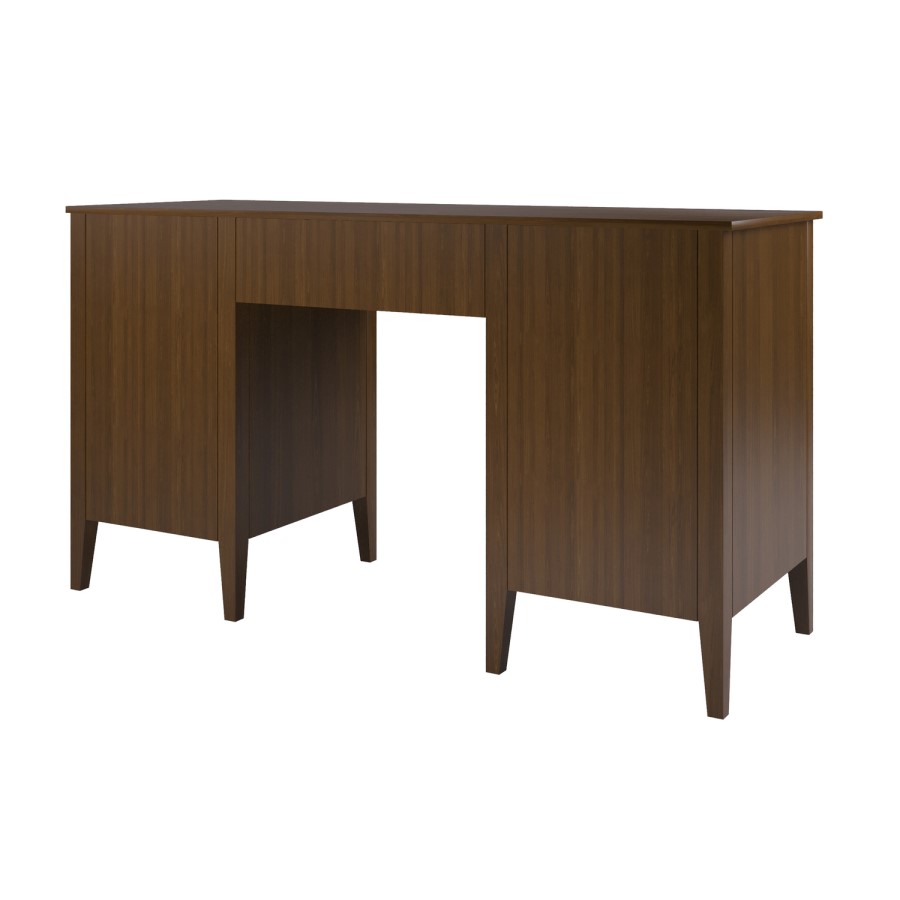 Walnut Office Desk with Drawers - Delilah 