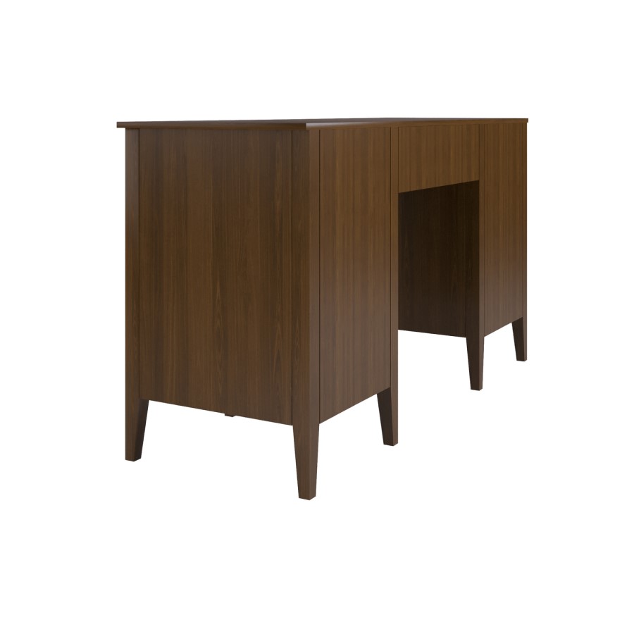 Walnut Office Desk with Drawers - Delilah 