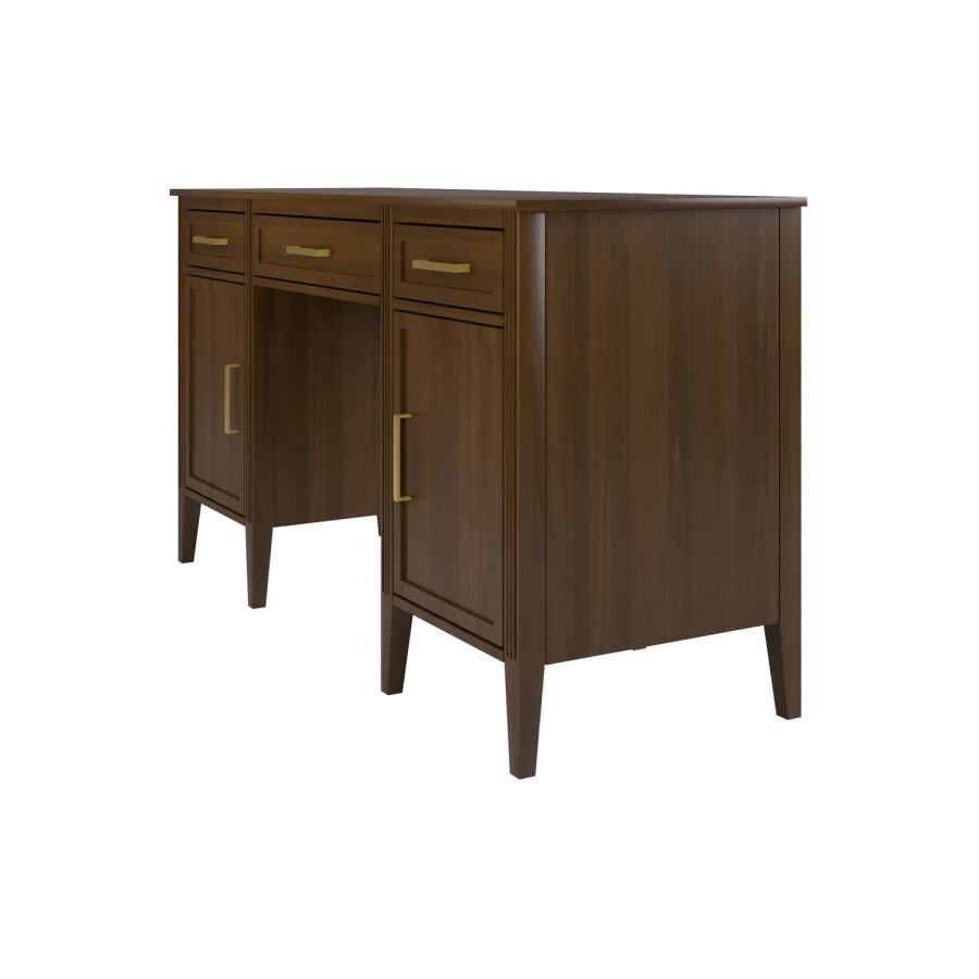 Walnut Office Desk with Drawers - Delilah 