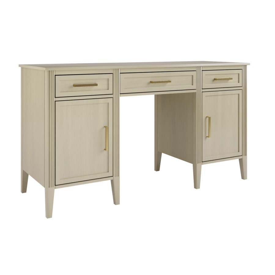 Light Wood Office Desk with Drawers - Delilah 