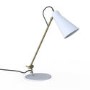 GRADE A2 - White & Brass Desk Lamp - Grantley