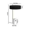GRADE A2 - Table Lamp with Marble &amp; Brass Base and Black Shade - Newby