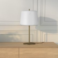 Frosted Glass & Dark Gold Table Lamp - Melsonby