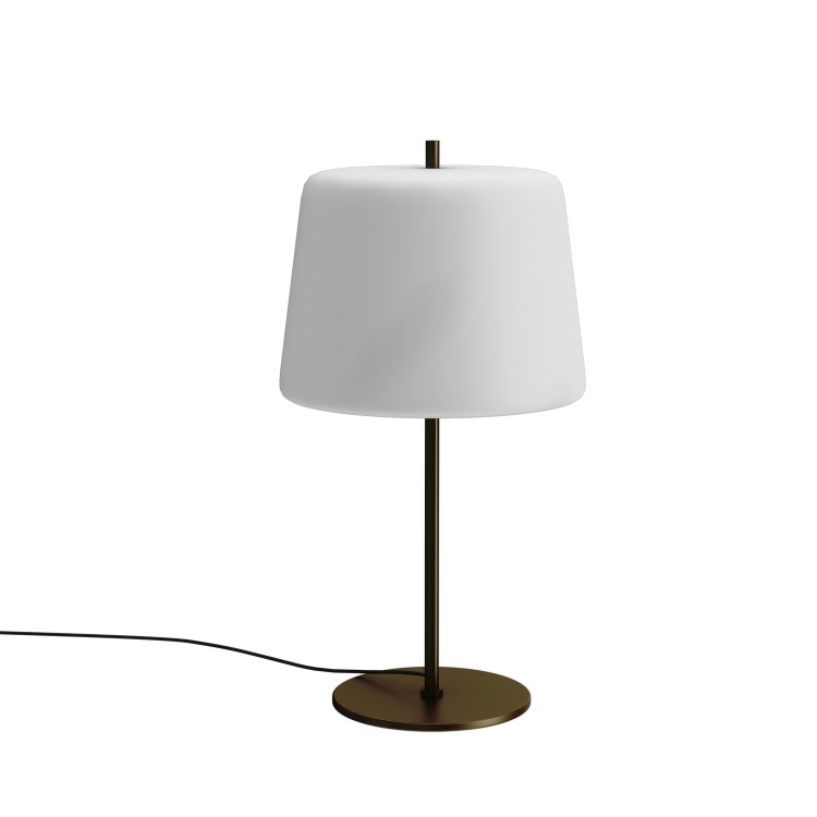 Frosted Glass & Dark Gold Table Lamp - Melsonby