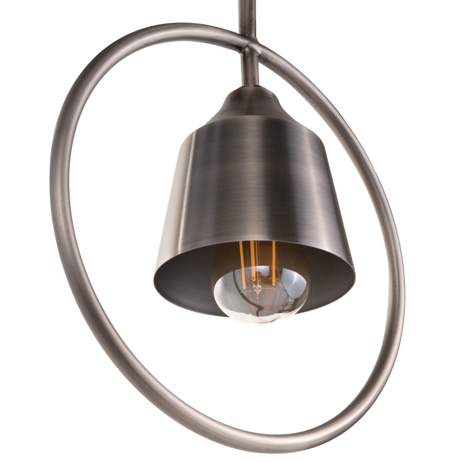 GRADE A1 - Silver Hoop Pendant Light - Alma