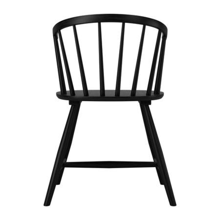 Set of 2 Black Wooden Curved Spindle Dining Chairs Dana Furniture123