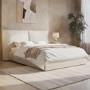 ONLY OPENED - Beige Linen King Size Ottoman Pillow Bed - Dune