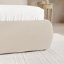 Beige Linen Super King Ottoman Bed with Pillow Headboard - Dune