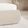 Beige Linen Single Ottoman Bed with Pillow Headboard - Dune