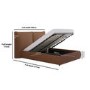 Burnt Orange Chenille Double Ottoman Bed with Pillow Headboard - Dune