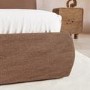 Brown Chenille King Size Ottoman Bed with Pillow Headboard - Dune