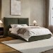 Green Chenille Double Ottoman Bed with Pillow Headboard - Dune