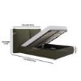 Green Chenille Double Ottoman Bed with Pillow Headboard - Dune