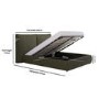 Green Chenille King Size Ottoman Bed with Pillow Headboard - Dune