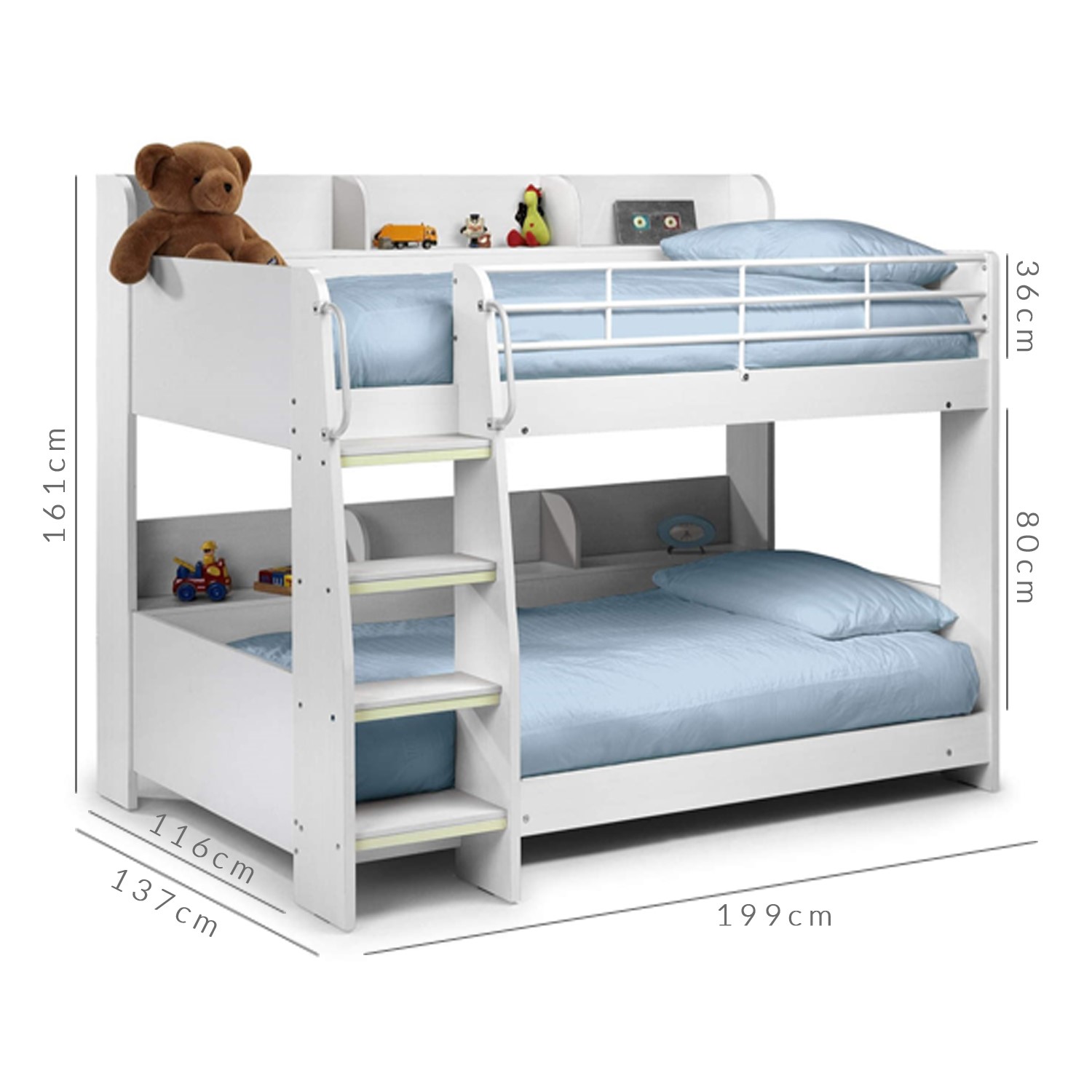 Julian Bowen Domino Kids White Bunk Bed Furniture123