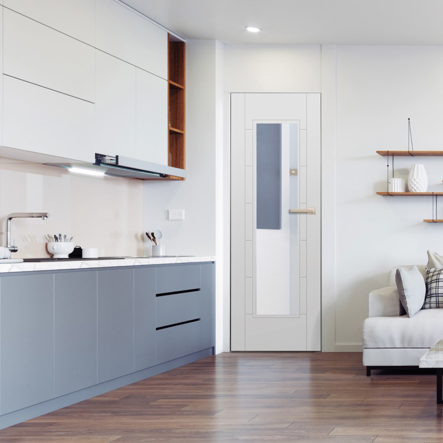 White Primed Glass Panel Glazed Door - 1981 x 762 x 35mm - Corsica 