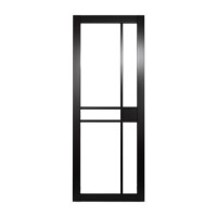 Black Naples Clear Crittall Effect Glazed Door - 1981 x 762 x 35mm