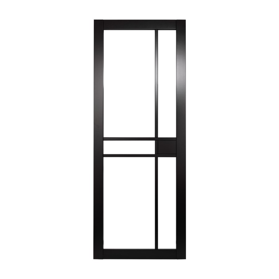 Black Naples Clear Crittall Effect Glazed Door - 1981 x 762 x 35mm