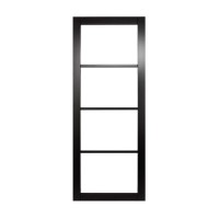 Black Glass Panel Crittall Effect Glazed Door - 1981 x 762 x 35mm - Rome