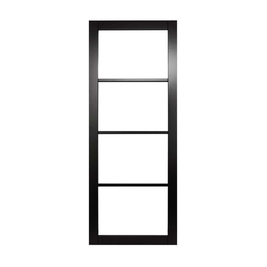 Black Glass Panel Crittall Effect Glazed Door - 1981 x 762 x 35mm - Rome