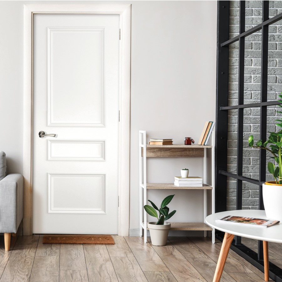 White Primed 3 Panel Internal Fire Door - 1981 x 610 x 44mm - Mayfair