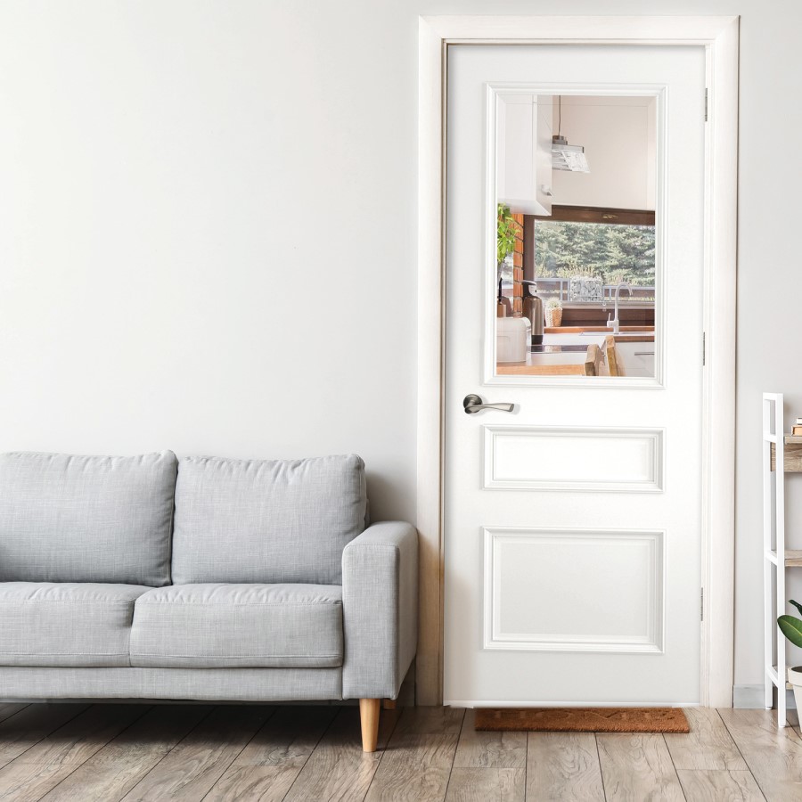 White Mayfair 2 Panel 1 Light Glazed Door - 1981 x 610 x 35mm