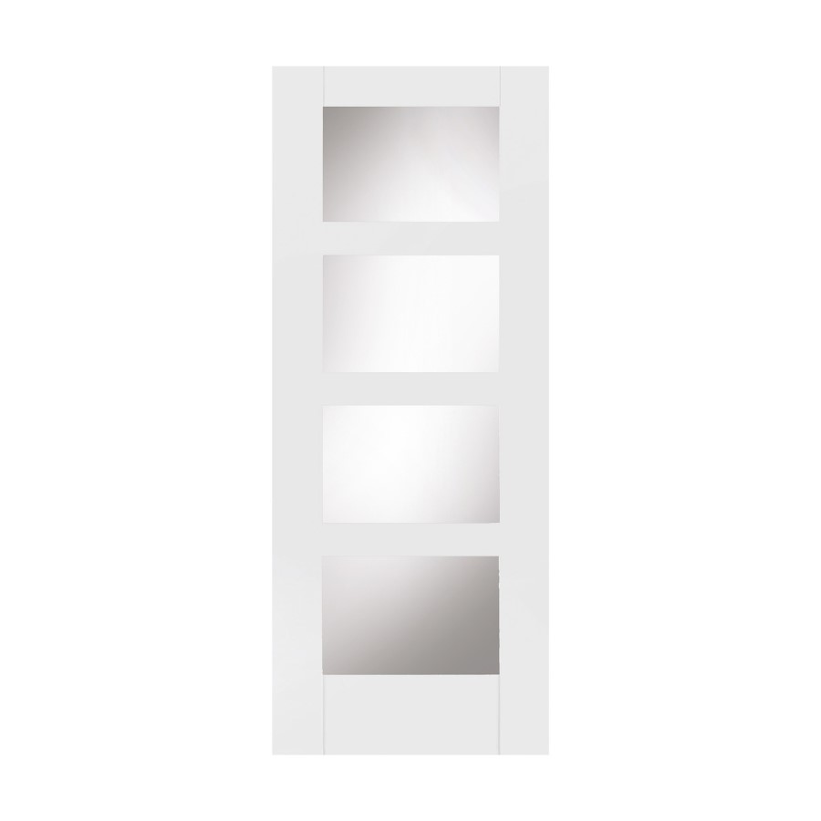White Contemporary 4 Light Clear Glazed - 1981 x 686 x 35mm