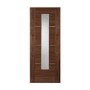 Walnut Nova 1  Light Clear Glazed Fire Door Prefinished - 1981 x 686 x 44mm