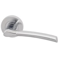 Internal Silver Polished/Satin Chrome Lever Door Handle with Latch and Hinges Pack - 75mm Latch - Drava - XL Joinery