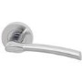 Internal Silver Polished/Satin Chrome Lever Door Handle with Latch and Hinges Pack - 75mm Latch - Drava - XL Joinery