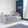 GRADE A1 - Darby Grey Single Bed Frame with Large Storage Drawer