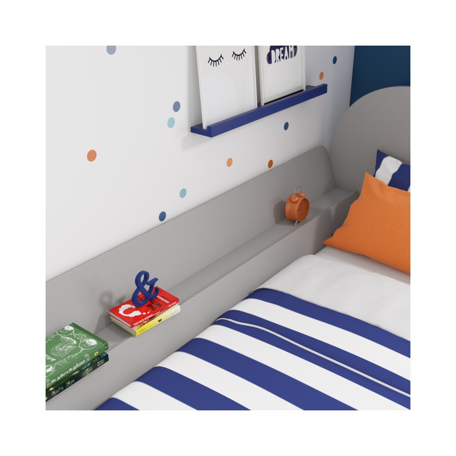 GRADE A1 - Darby Grey Single Bed Frame with Large Storage Drawer