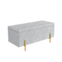Darcey Velvet Storage Box in Silver Grey with Gold Leg