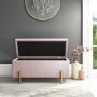 Darcey Velvet Storage Box in Baby Pink with Gold Leg