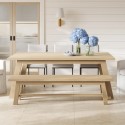 DRILATBEN Large Oak Dining Bench - Seats 3 - Bourton