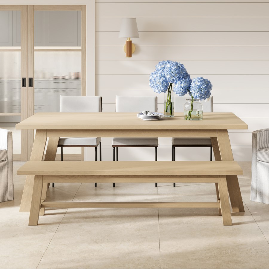 Large Oak Dining Bench - Seats 3 - Bourton