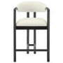 Cream Textured Fabric Kitchen Stool with Black Solid Wood Legs - Darla