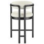 Cream Textured Fabric Kitchen Stool with Black Solid Wood Legs - Darla