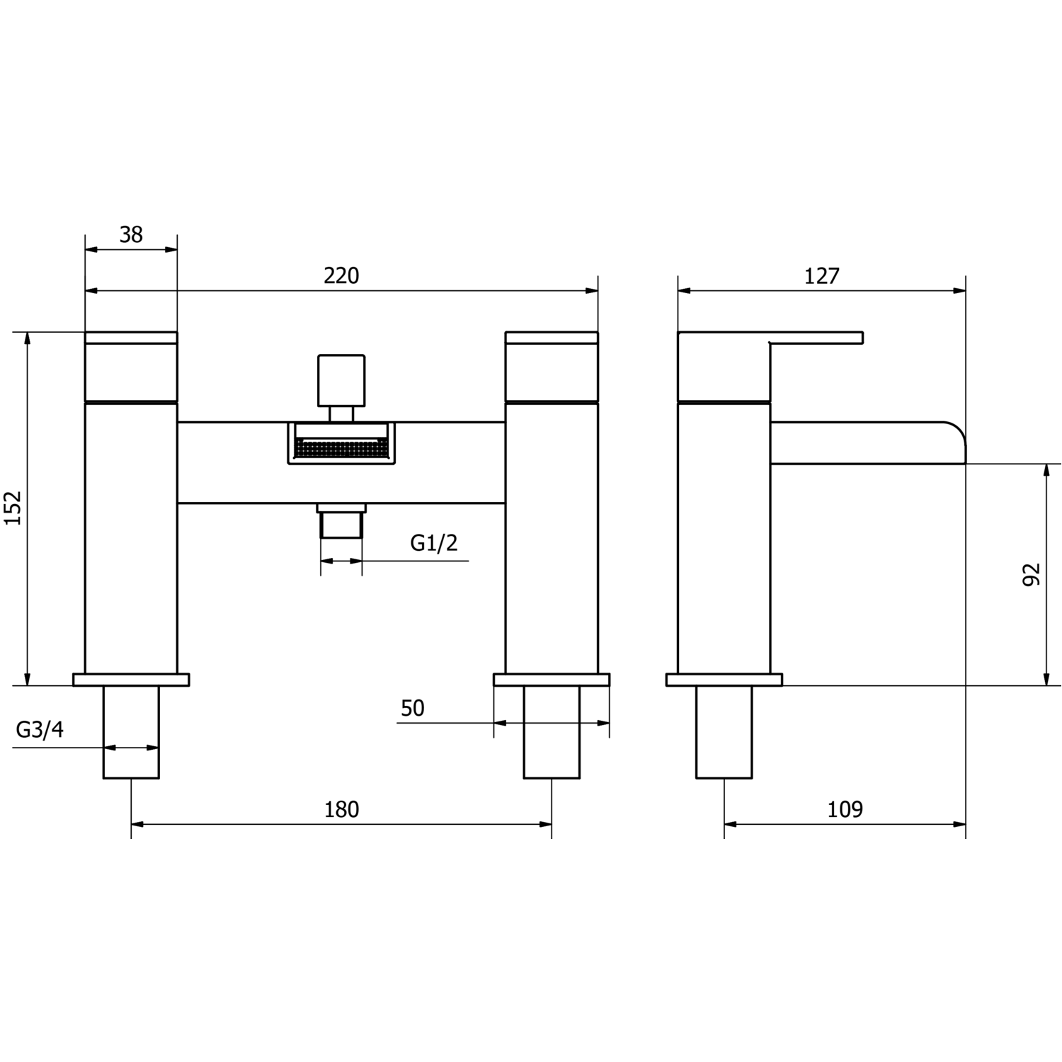 Atlas Bath Shower Mixer Tap - Furniture123