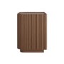Walnut Ribbed 2 Drawer Bedside - Drew 