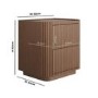 Walnut Ribbed 2 Drawer Bedside - Drew 
