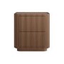 Walnut Ribbed 2 Drawer Bedside - Drew 