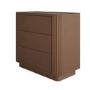 Walnut Ribbed 3 Drawer Chest - Drew 