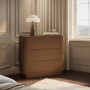 Walnut Ribbed 3 Drawer Chest - Drew 
