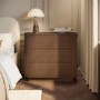 Walnut Ribbed 3 Drawer Chest - Drew 