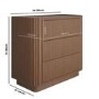 Walnut Ribbed 3 Drawer Chest - Drew 