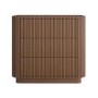 Walnut Ribbed 3 Drawer Chest - Drew 