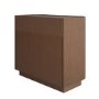 Walnut Ribbed 3 Drawer Chest - Drew 